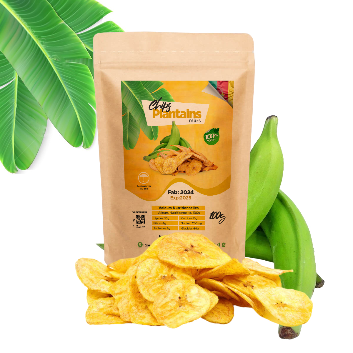 Chips de Plantain Mûrs / Salés